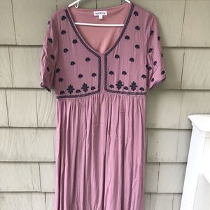 Embroidered Maxi Dress bump friendly